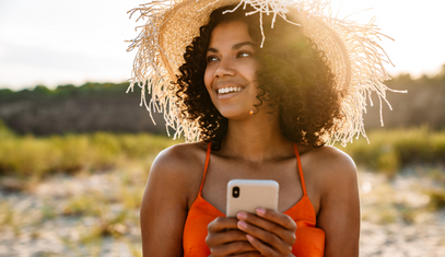 happy person who has taken care of her finances