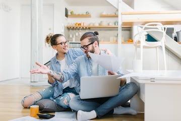 Young couple paying bills on computer  107505 edited
