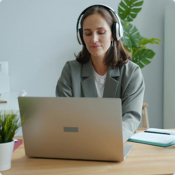 woman working on her laptop