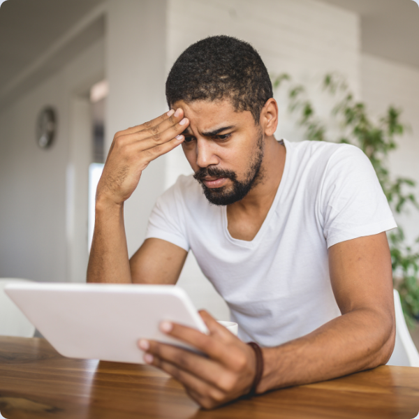 man looking stressed